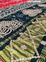 KcPc New Latest Designer Gaji Silk Bandhani Ghatchola Gotapatti Work DupattaSATISH