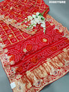 Gaji Silk Ghatchola Bandhej Style With Jaipuri Gotapatti Work Saree