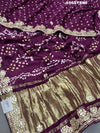 Modal Silk Gotapatti Work Saree in purple colour