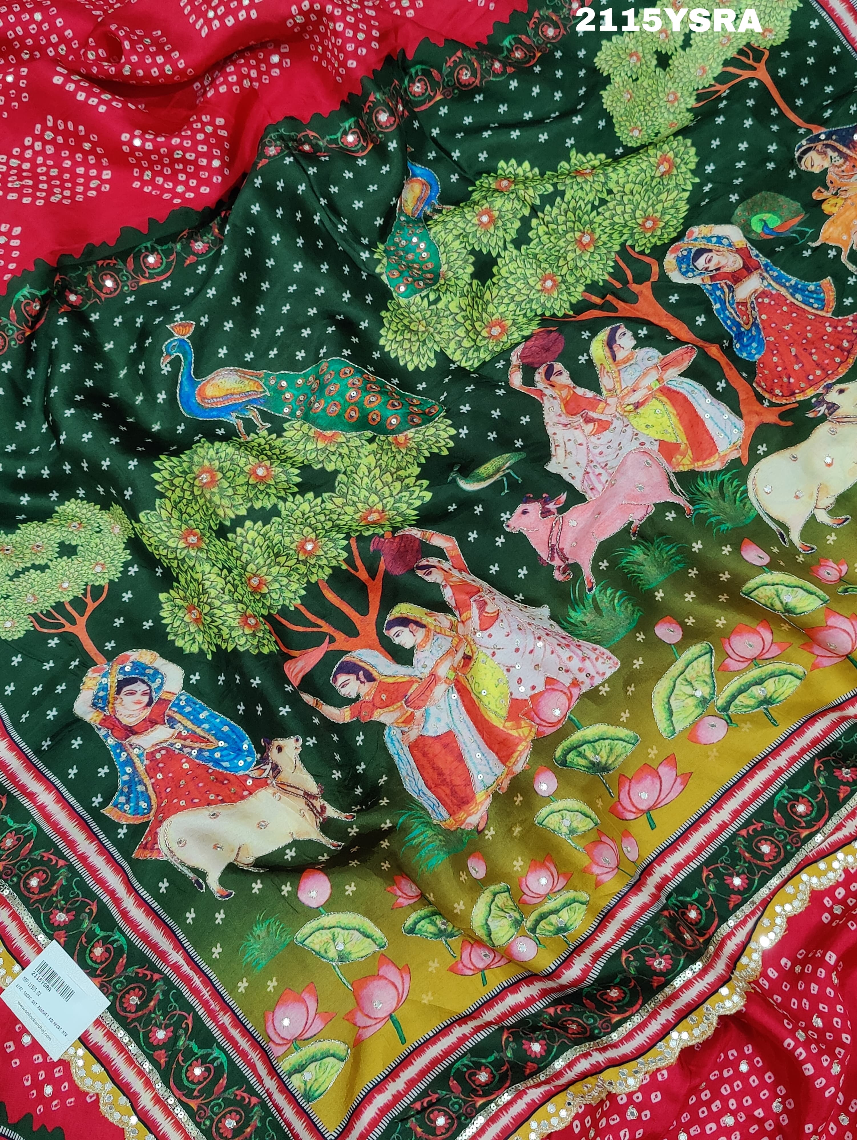 Aari tari Piten Work saree