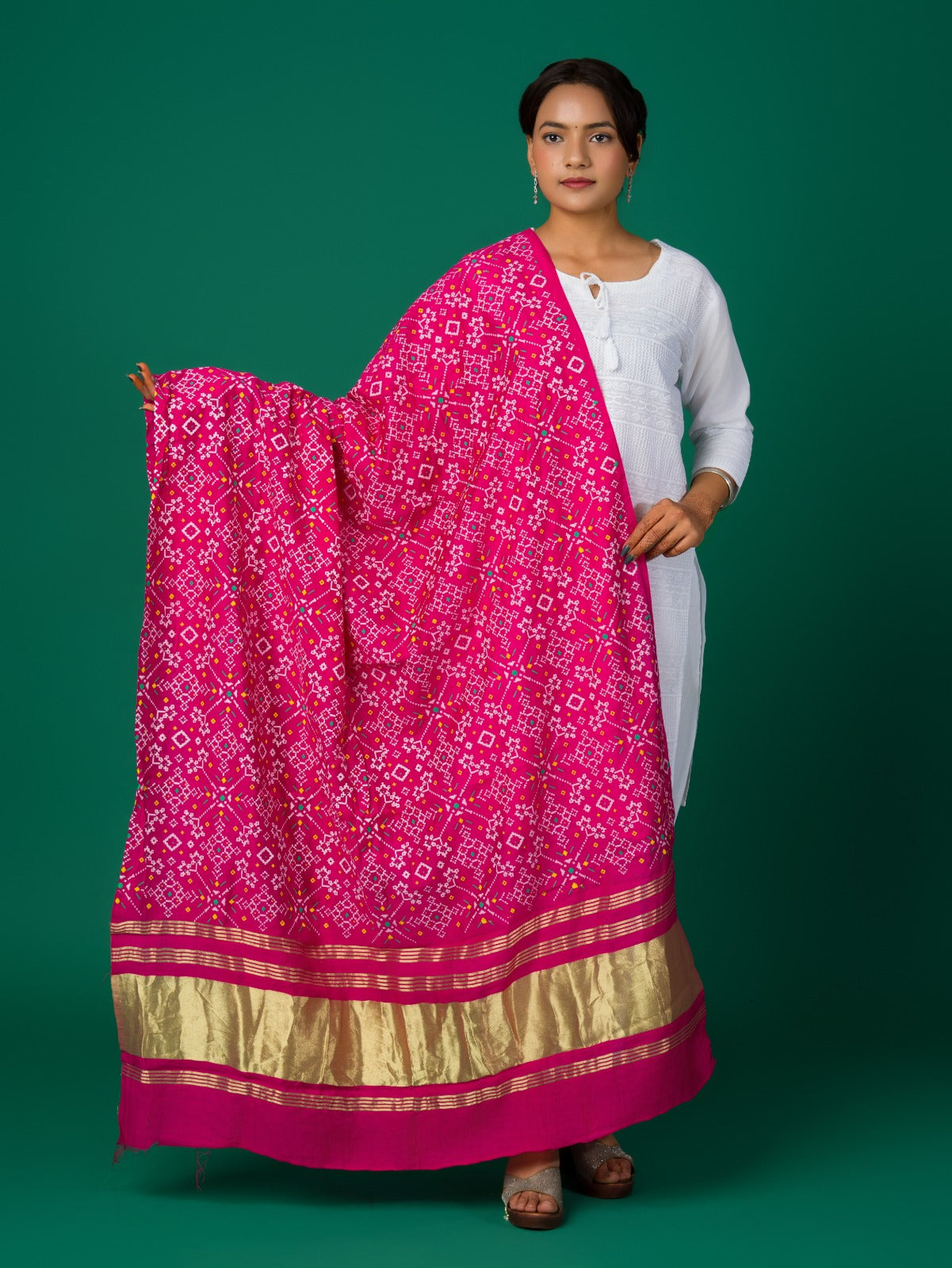KcPc New Cotton fabric Patola style With Casual Wear Dupatta RAY