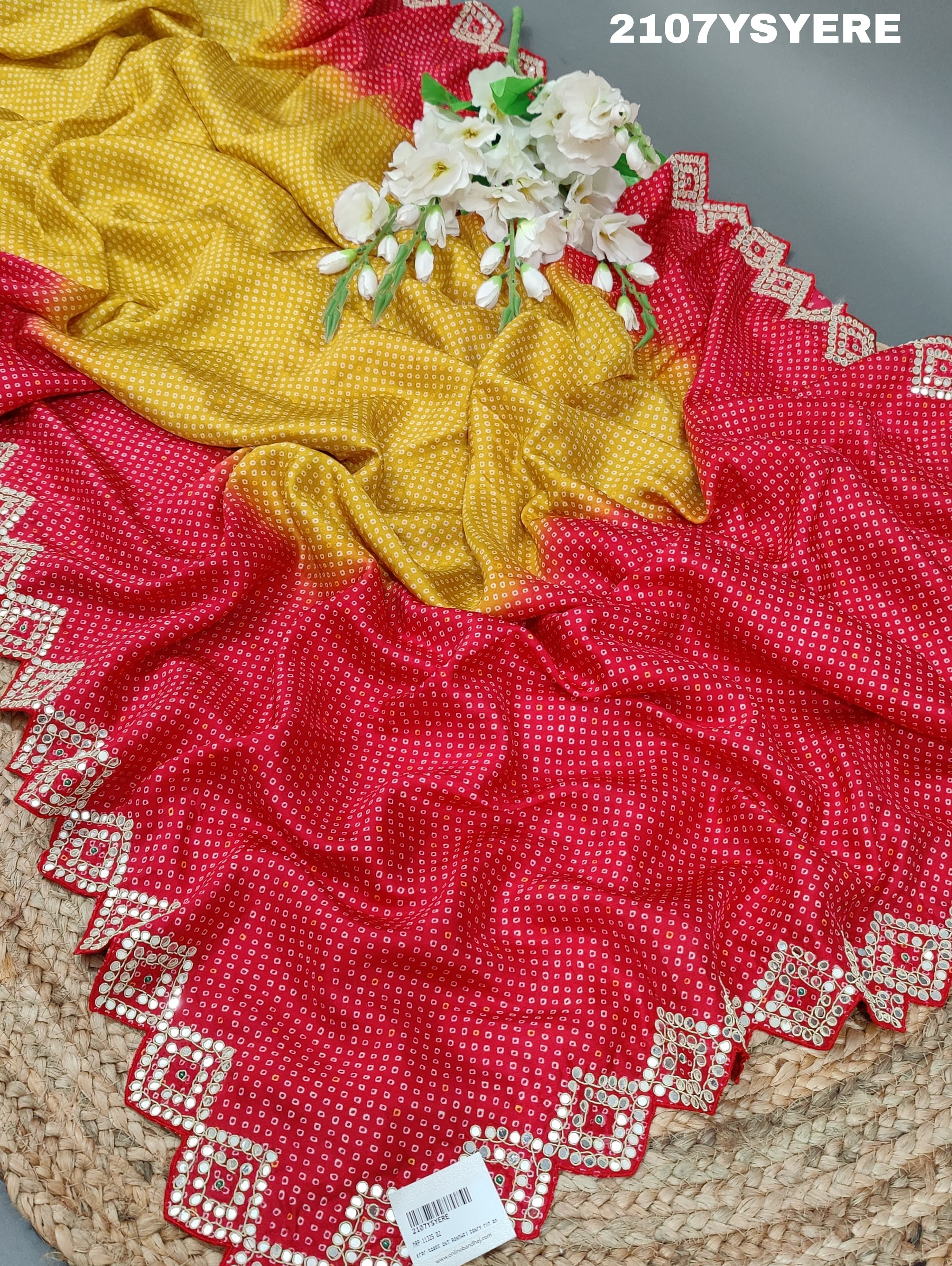 Modal silk Bandhani With Zardoji Gotapatti Work Saree