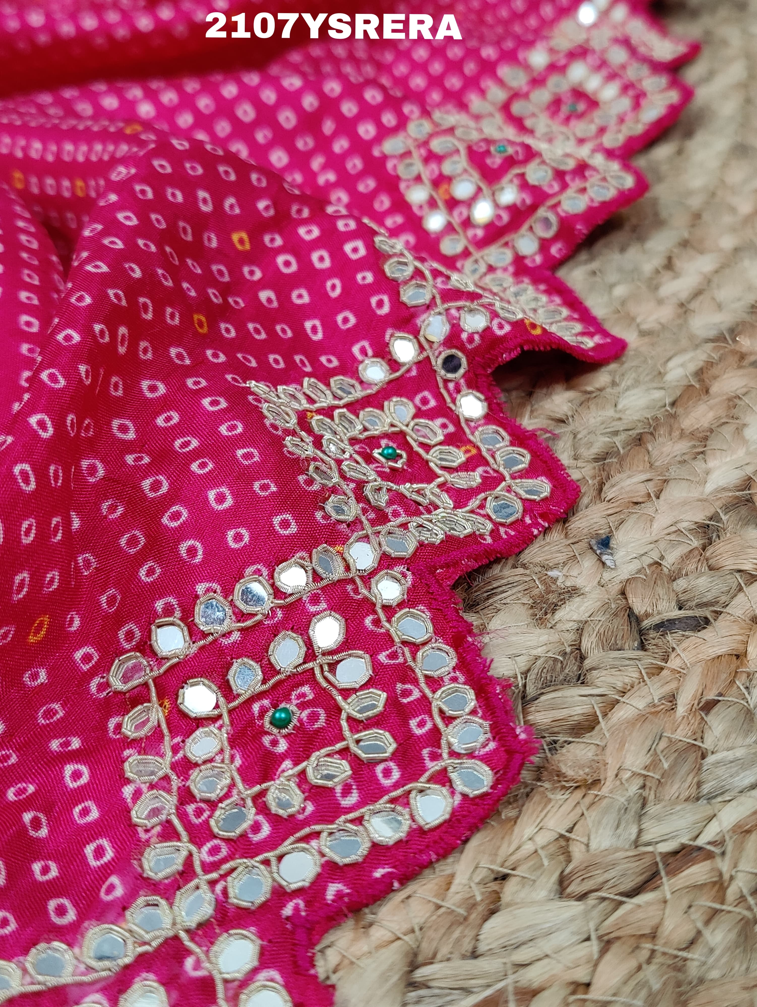 Modal silk Bandhani With Zardoji Gotapatti Work Saree in red colour