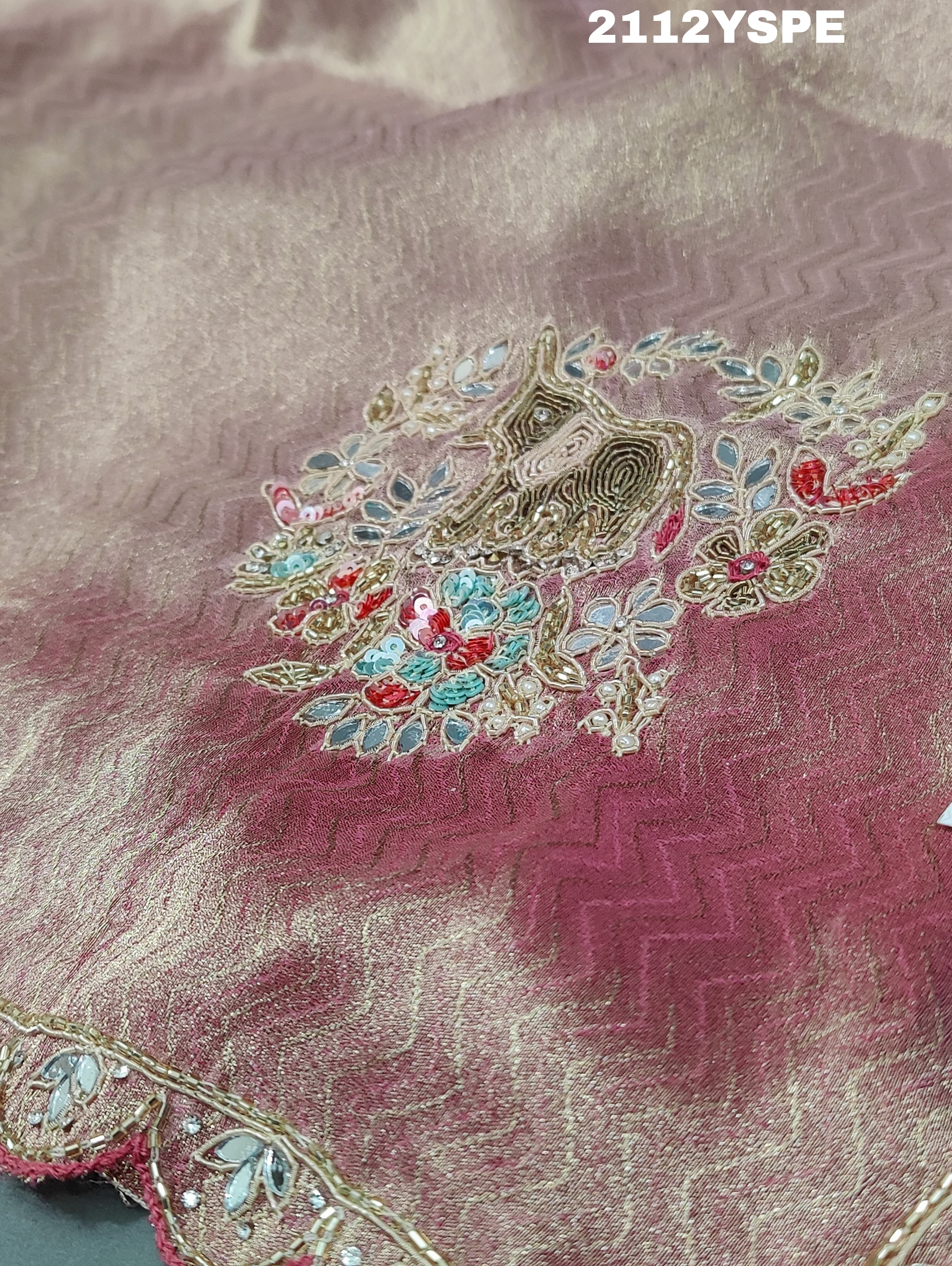 Tissue silk Bollywood With Kolkata Zardoji Work Saree