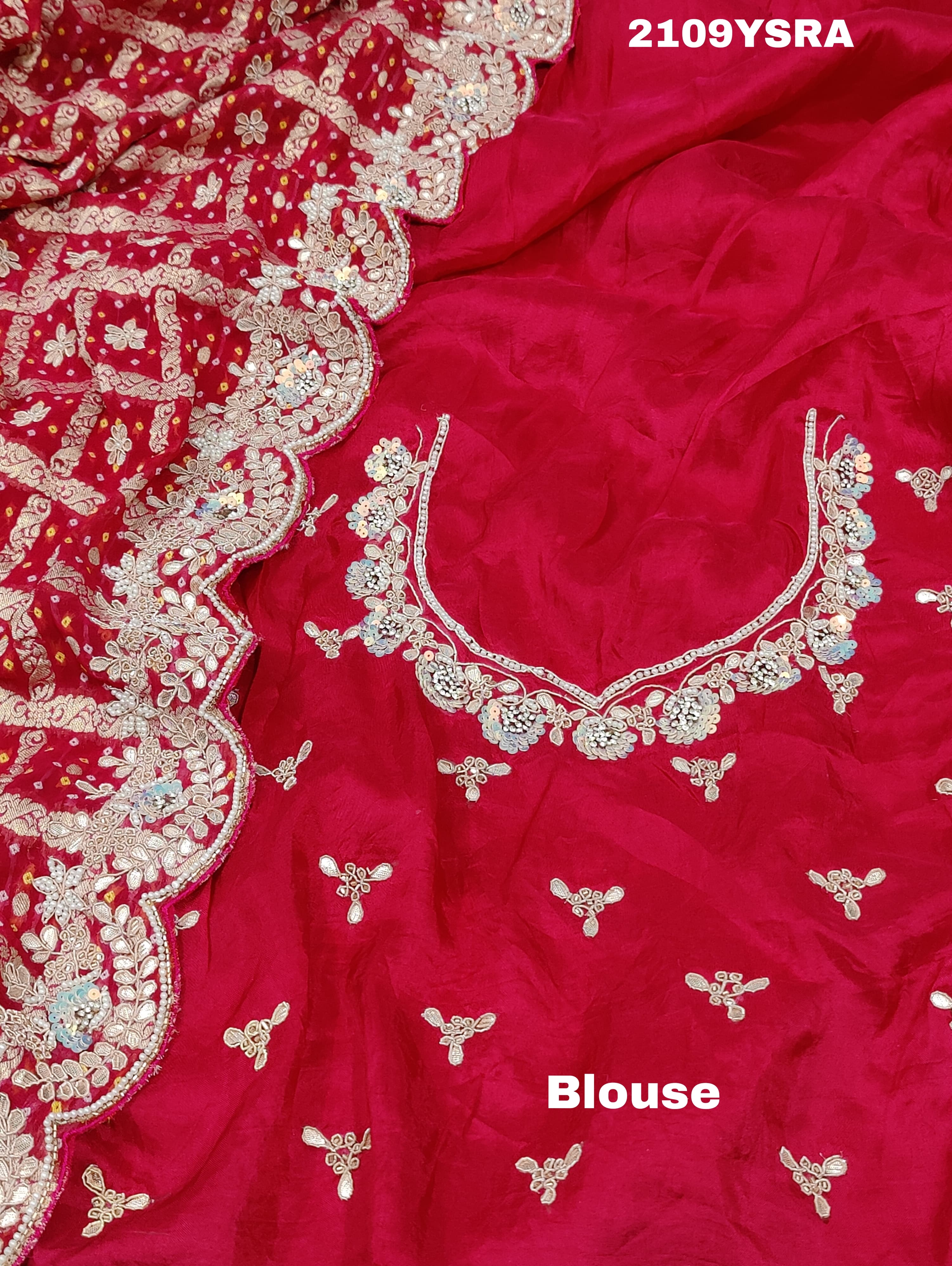 Georgette Bandhani With Kolkata Zardoji Work Saree