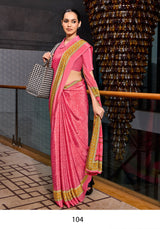 Silk Fabric Uniform Official Wear saree in peach colour under 1500