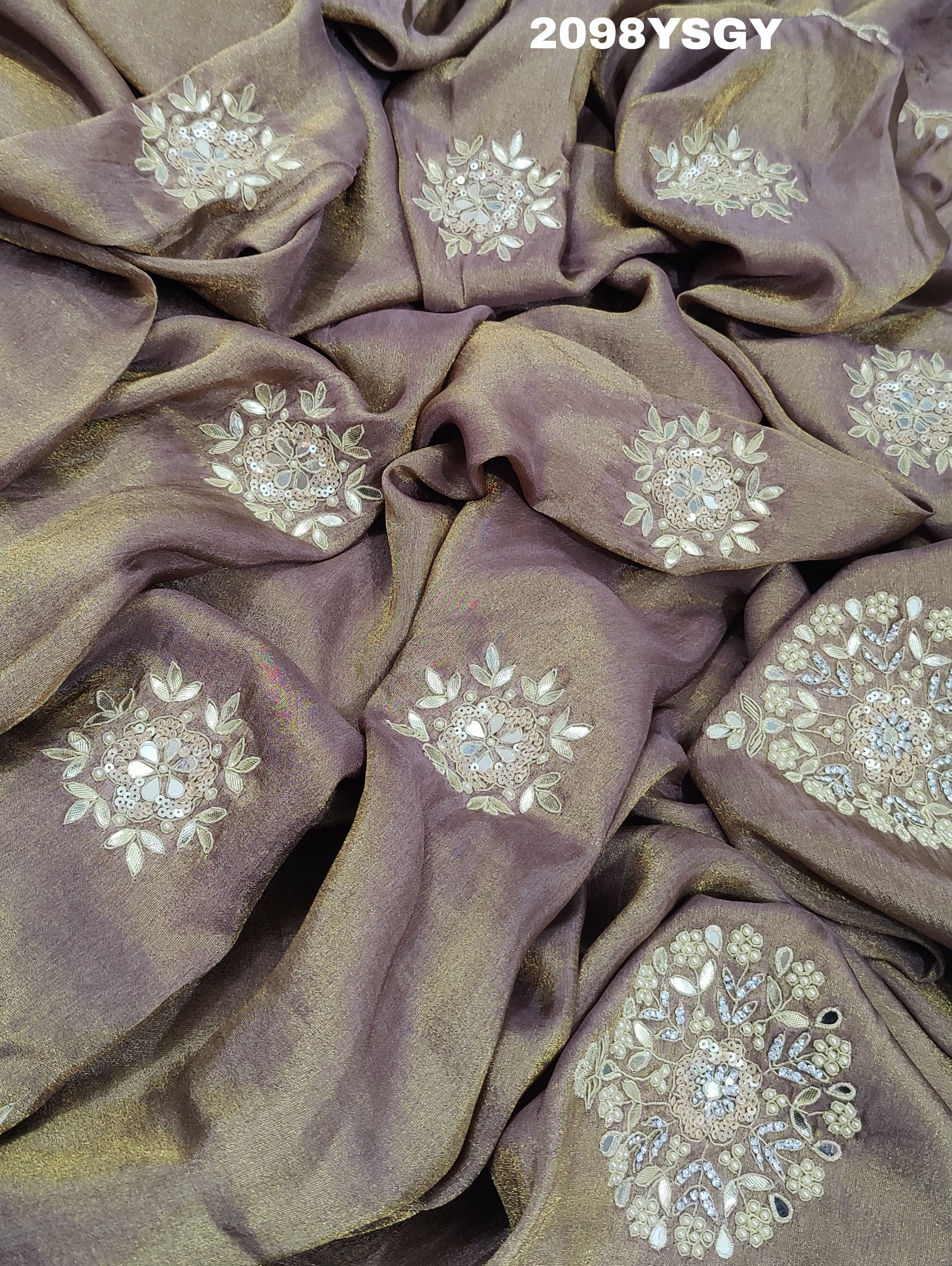 Tussar Silk Cut Dana Work With Bollywood Style Saree in silver colour
