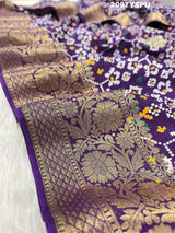Silk Zardoji Work With Patola Print Style Saree in purple colour