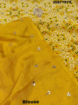 Silk Zardoji Work With Patola Print Style Saree in yellow colour