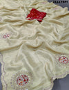 Dola Silk Gotapatti Work With Bollywood Style Saree in white colour