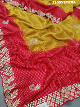 KcPc New Modal Silk Gota patti Work With Bandhani Style Saree ANT