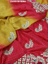 KcPc New Modal Silk Gota patti Work With Bandhani Style Saree ANT