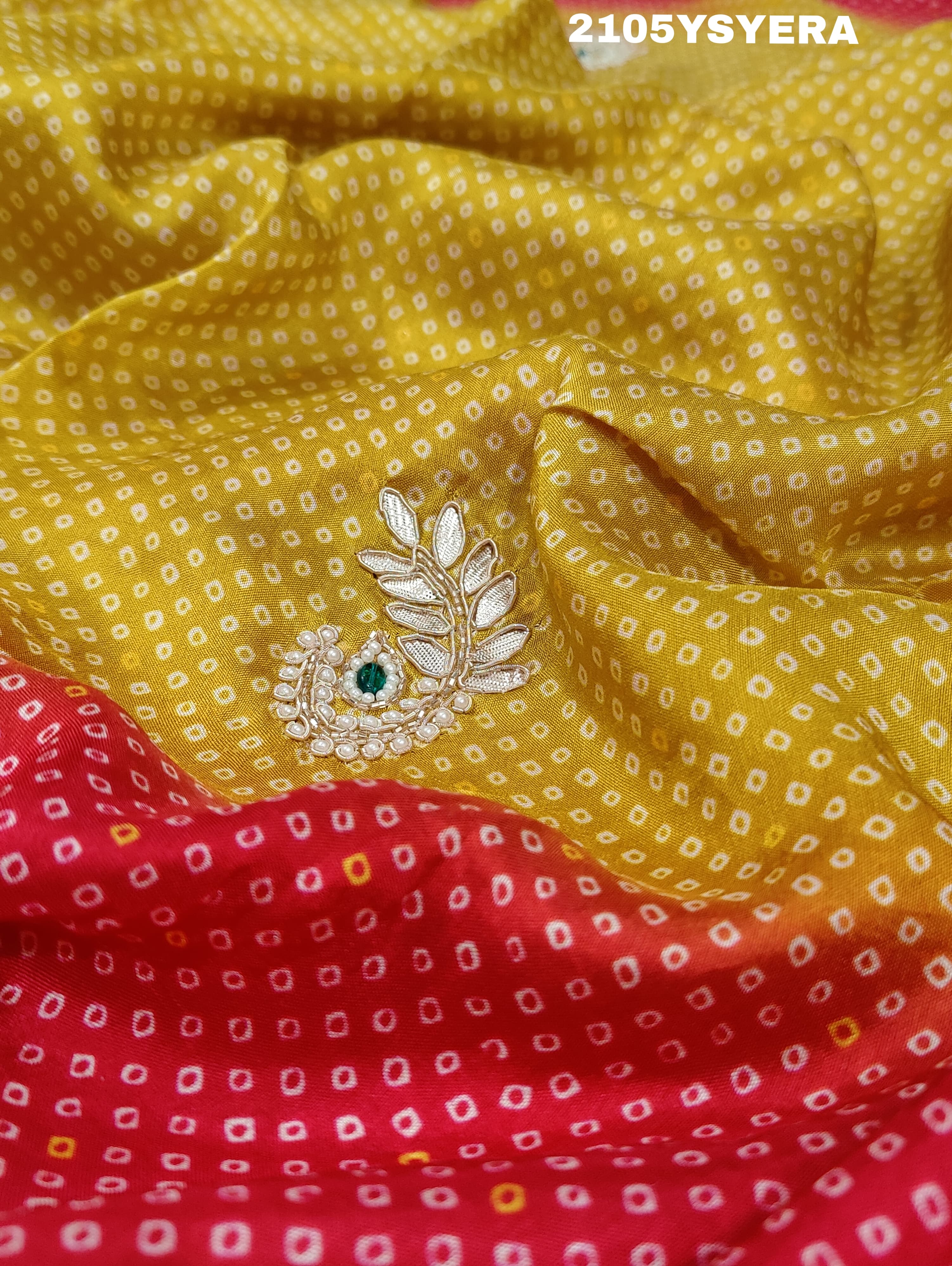 KcPc New Modal Silk Gota patti Work With Bandhani Style Saree ANT