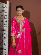 KcPc New Gaji Silk Bandhani Style With Gotapatti Work indo western Dress SATIS
