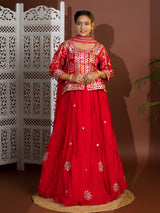 KcPc New Beautiful Gaji Silk Bandhani Style With Gotapatti indo western Dress WorkSATIS