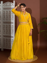 KcPc New Beautiful H O silk Crop Top Style With Kashida Cutdana Work indo western Dress MUL