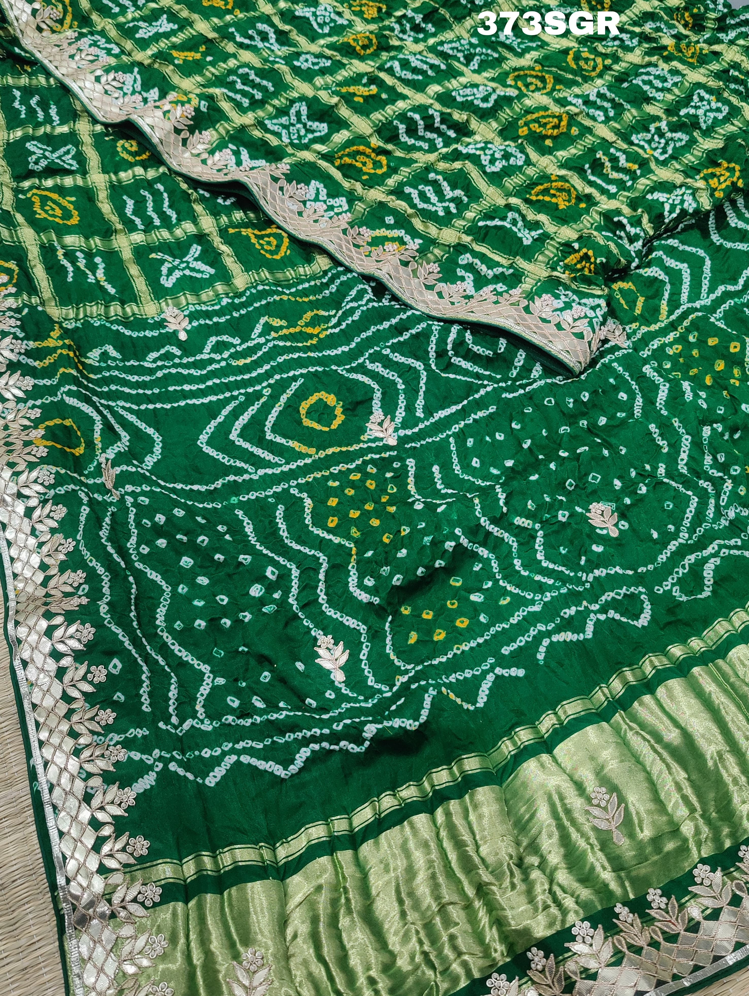 KcPc Pure Gaji Silk Bandhani Ghatchola Heavy Gotapatti Work SarerAMT