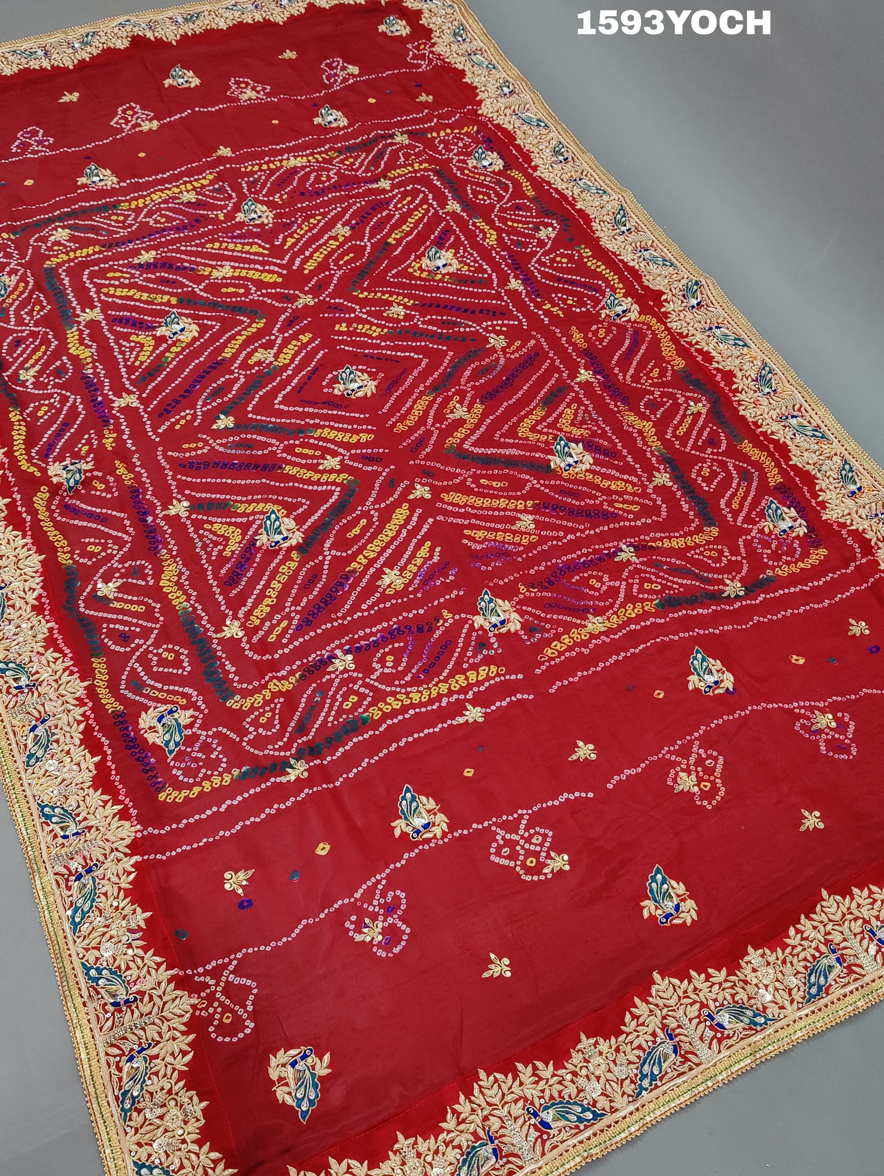 KcPc Special Pure Ojariya Raidana Zardoji Handwork Kolkata Special Chunri MNL