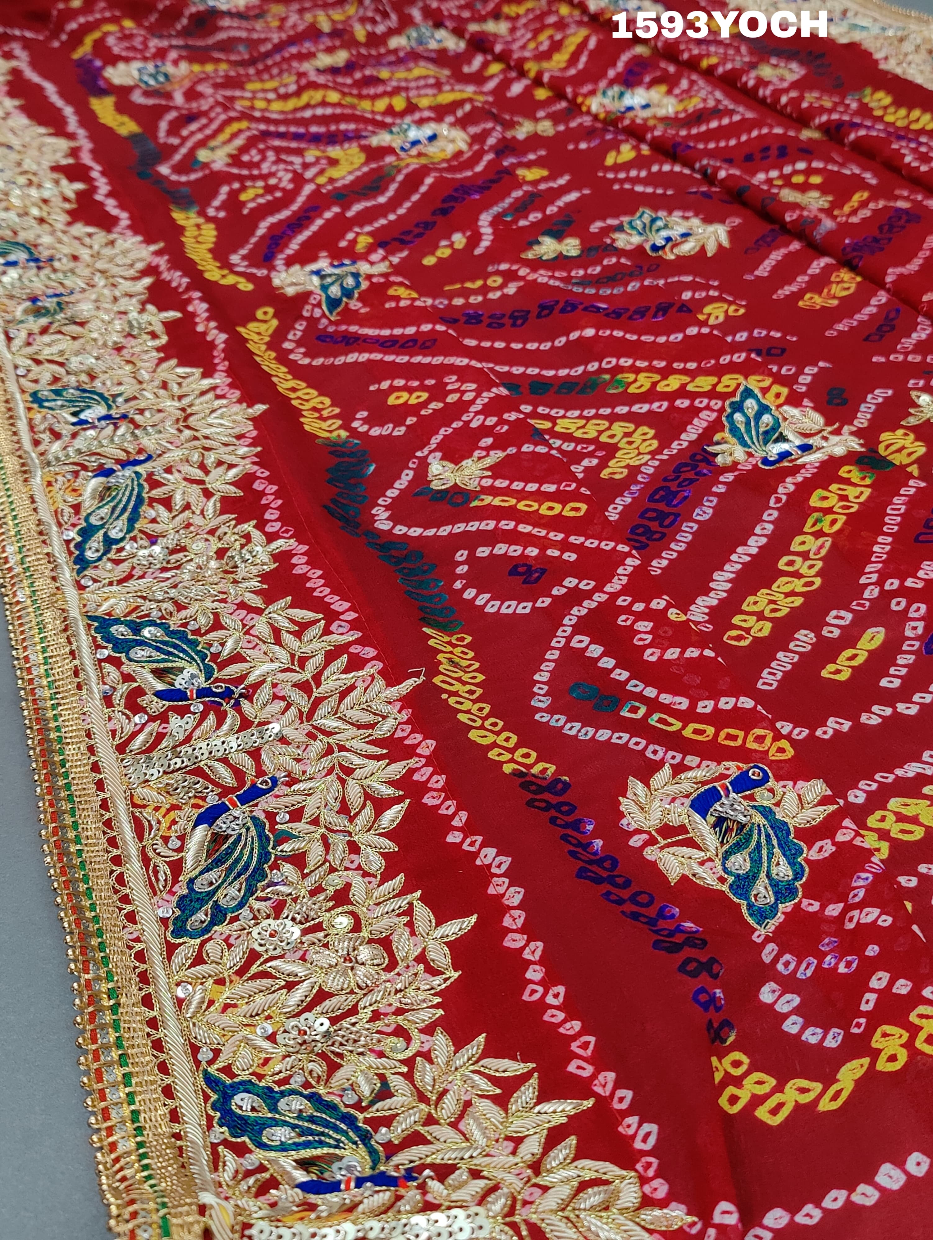 KcPc Special Pure Ojariya Raidana Zardoji Handwork Kolkata Special Chunri MNL