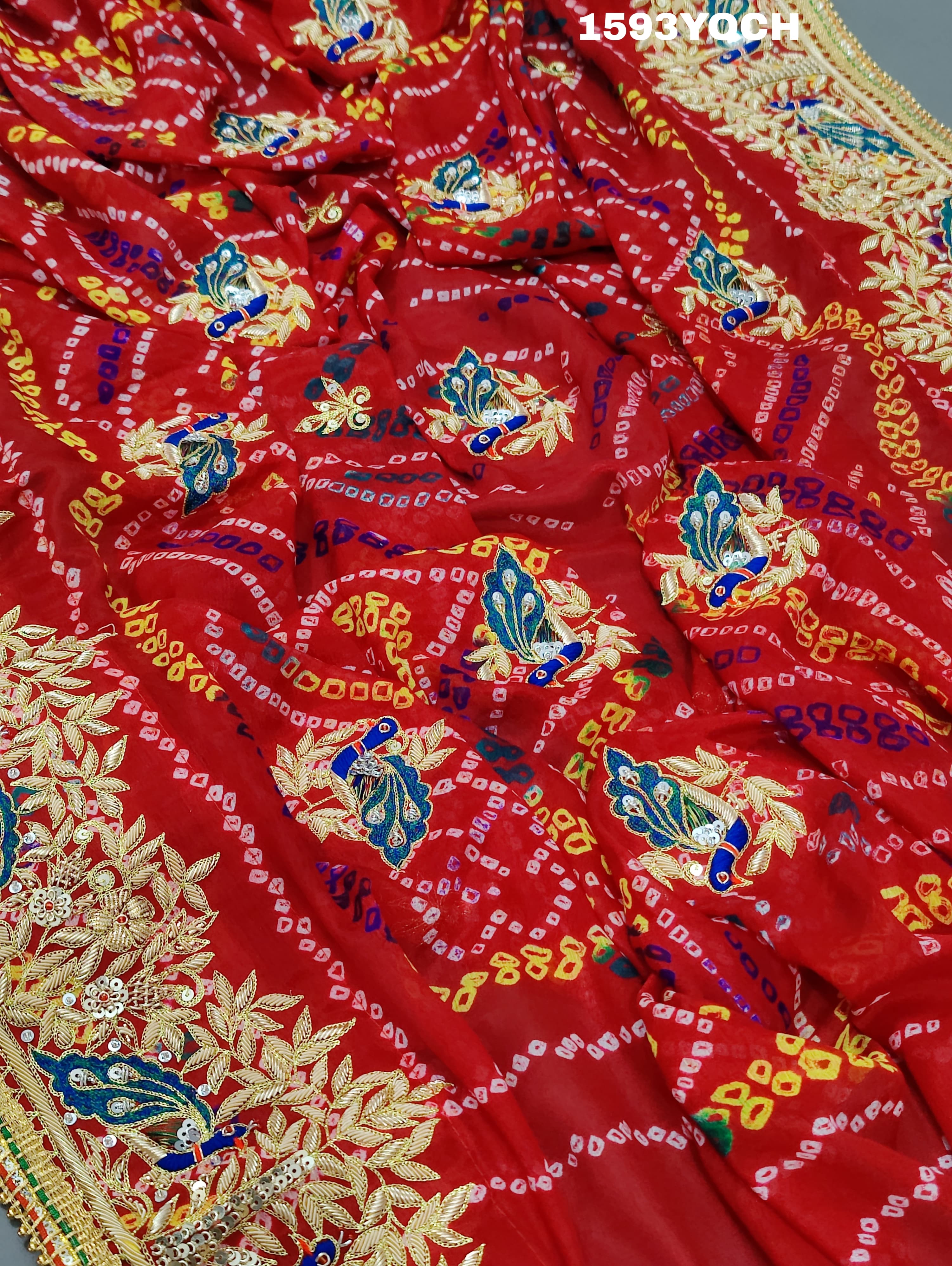 KcPc Special Pure Ojariya Raidana Zardoji Handwork Kolkata Special Chunri MNL