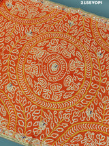 KcPc Gaji Silk Bandhej Marwadi Piliya Odhna with Zardoji Work MNL