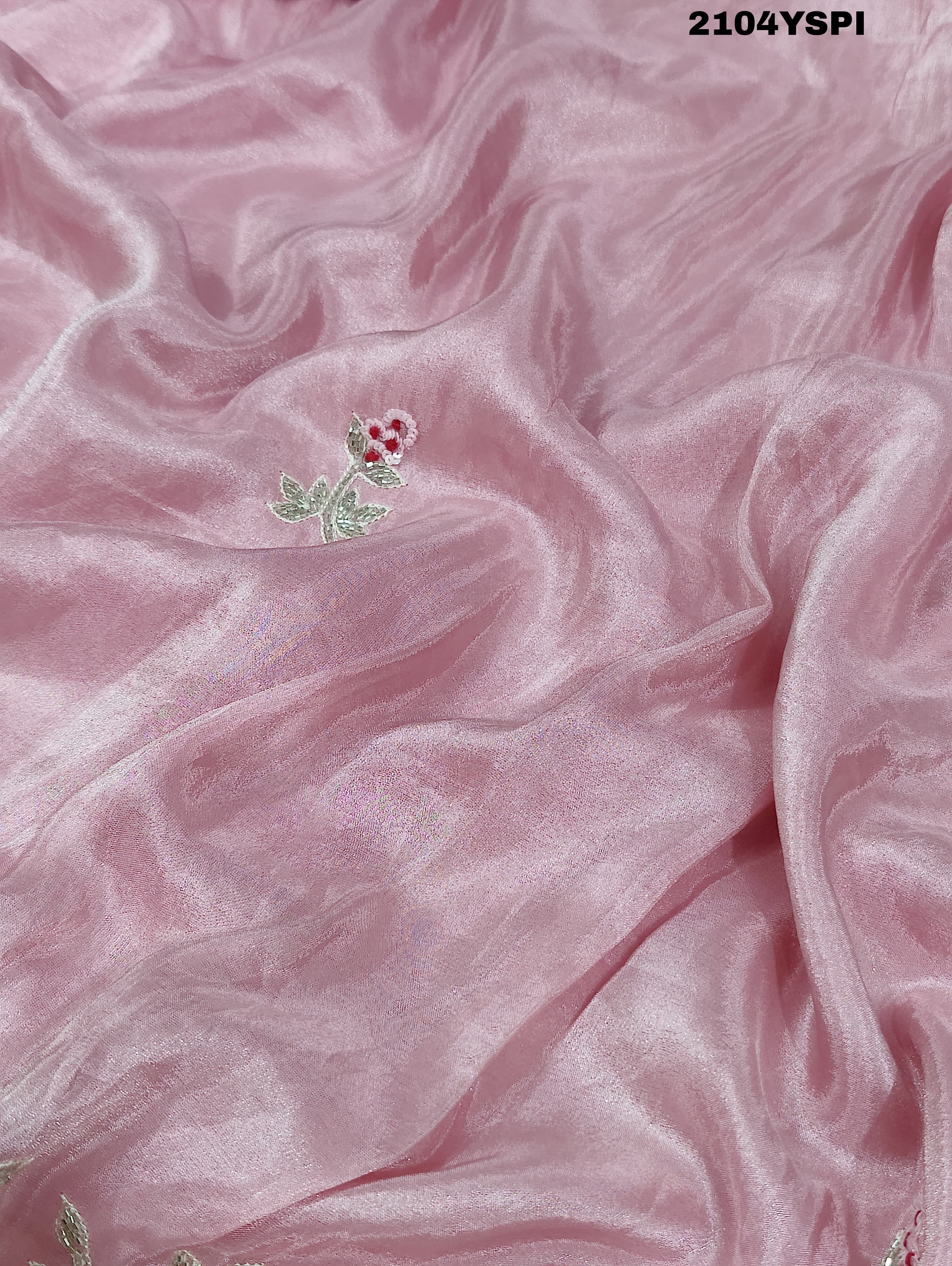 Silk Sequence cutdana Tari Work Saree in pink colour