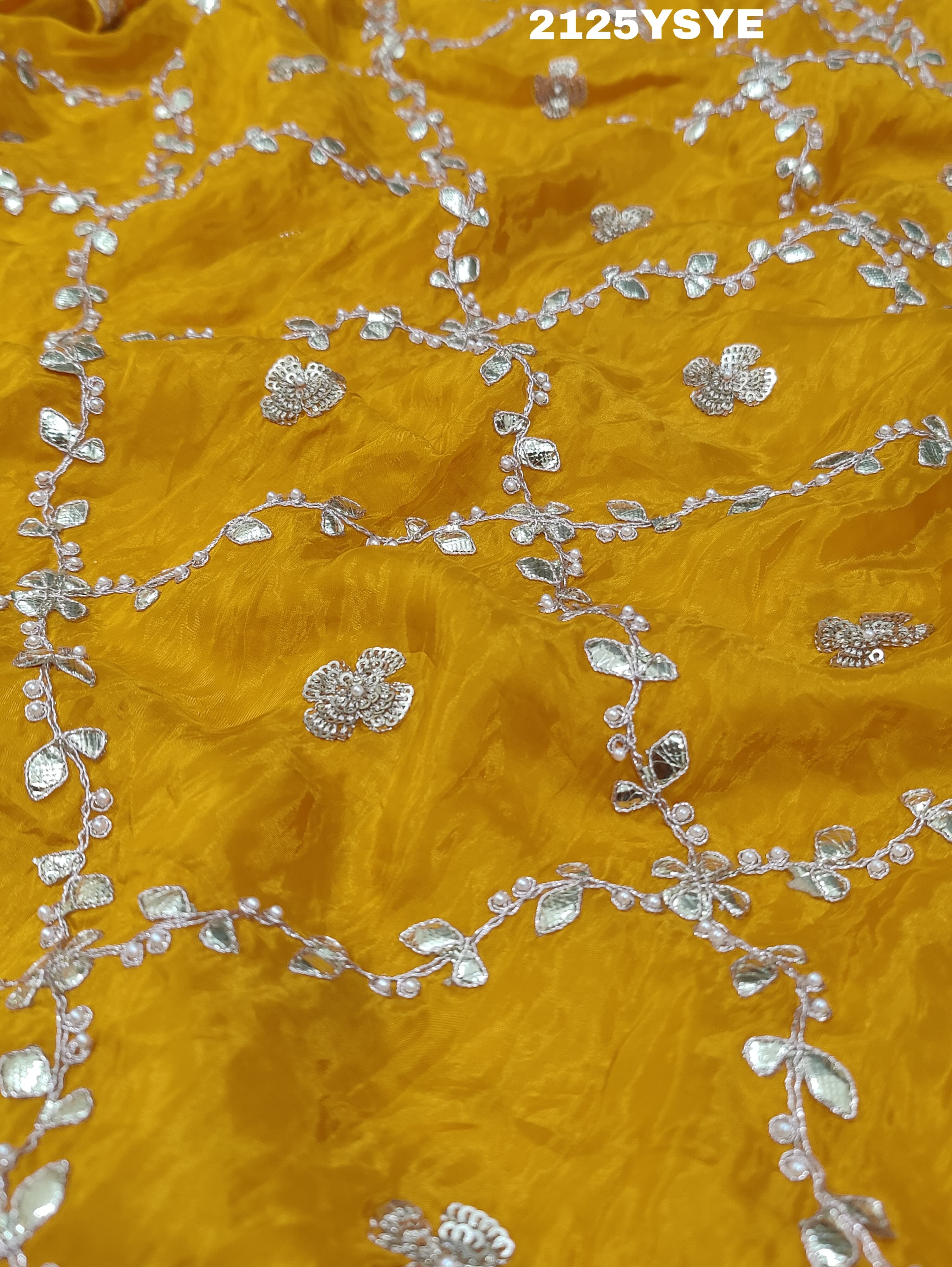 Silk Gotapatti Work Saree in yellow colour