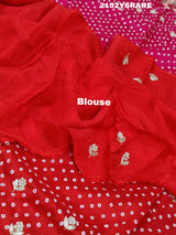 By Bandhani Saree With Gota Patti Work
