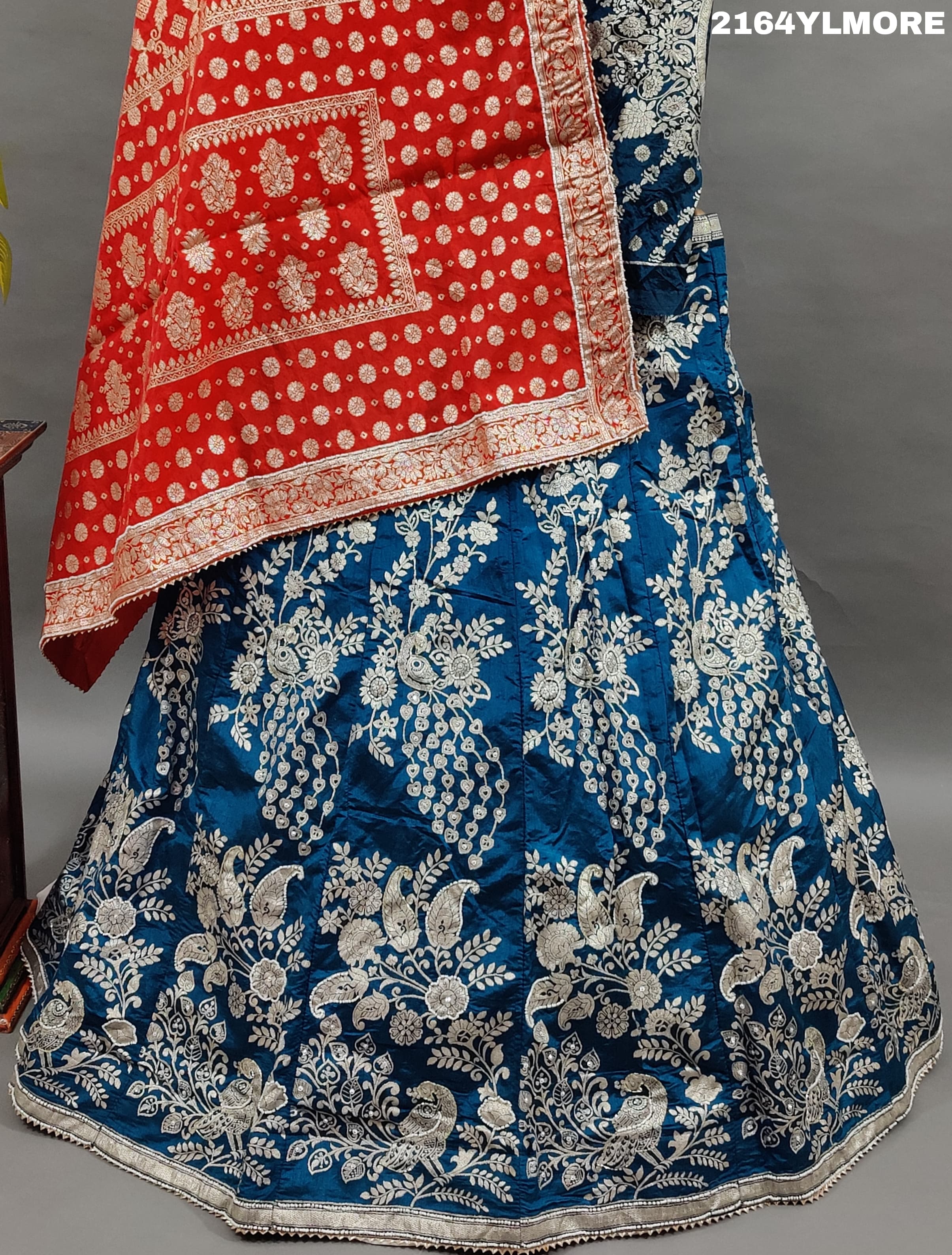 KcPc Lounch A Upada silk Banarasi White Beads Work Lehenga RTK