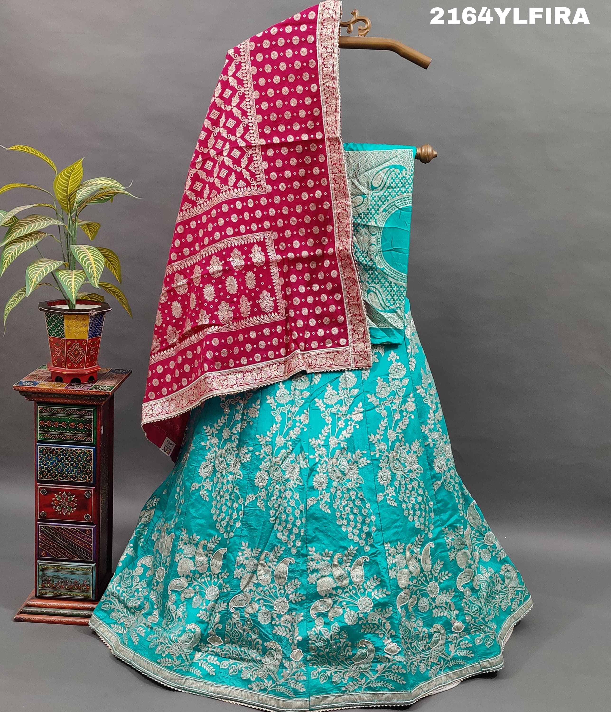 KcPc Lounch A Upada silk Banarasi White Beads Work Lehenga RTK
