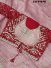 A saree with tissue silk fabric featuring Bollywood style embellishments and gotapatti work in red and pink colour