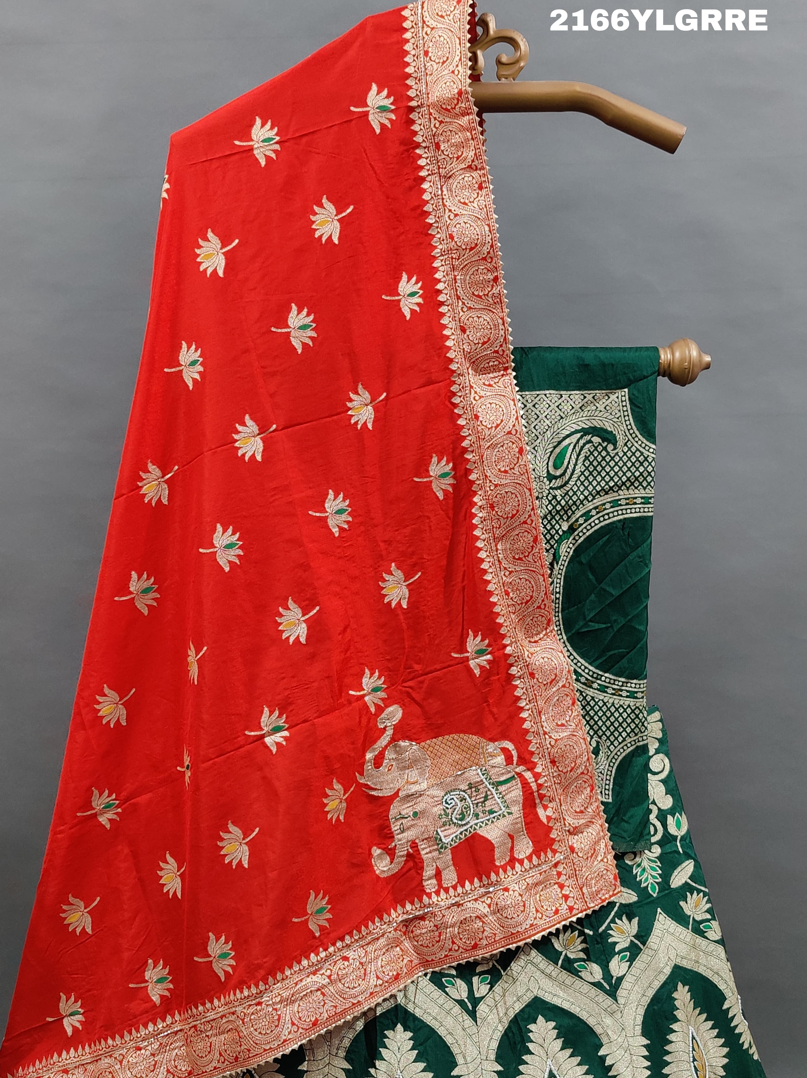 KcPc Beautiful Upada Silk Banarasi Style Handwork Gotapatti Lehenga RTK