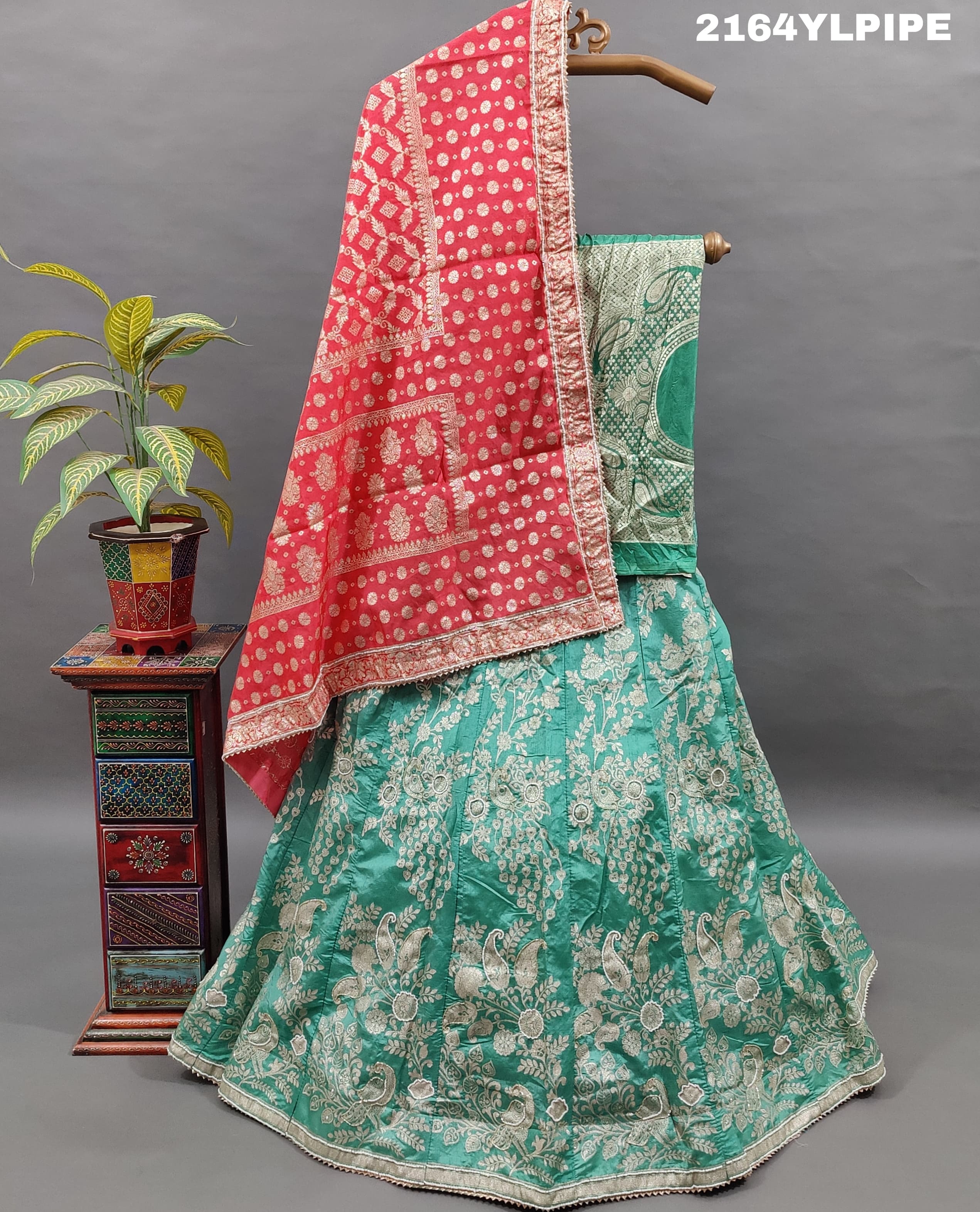 KcPc Lounch A Upada silk Banarasi White Beads Work Lehenga RTK