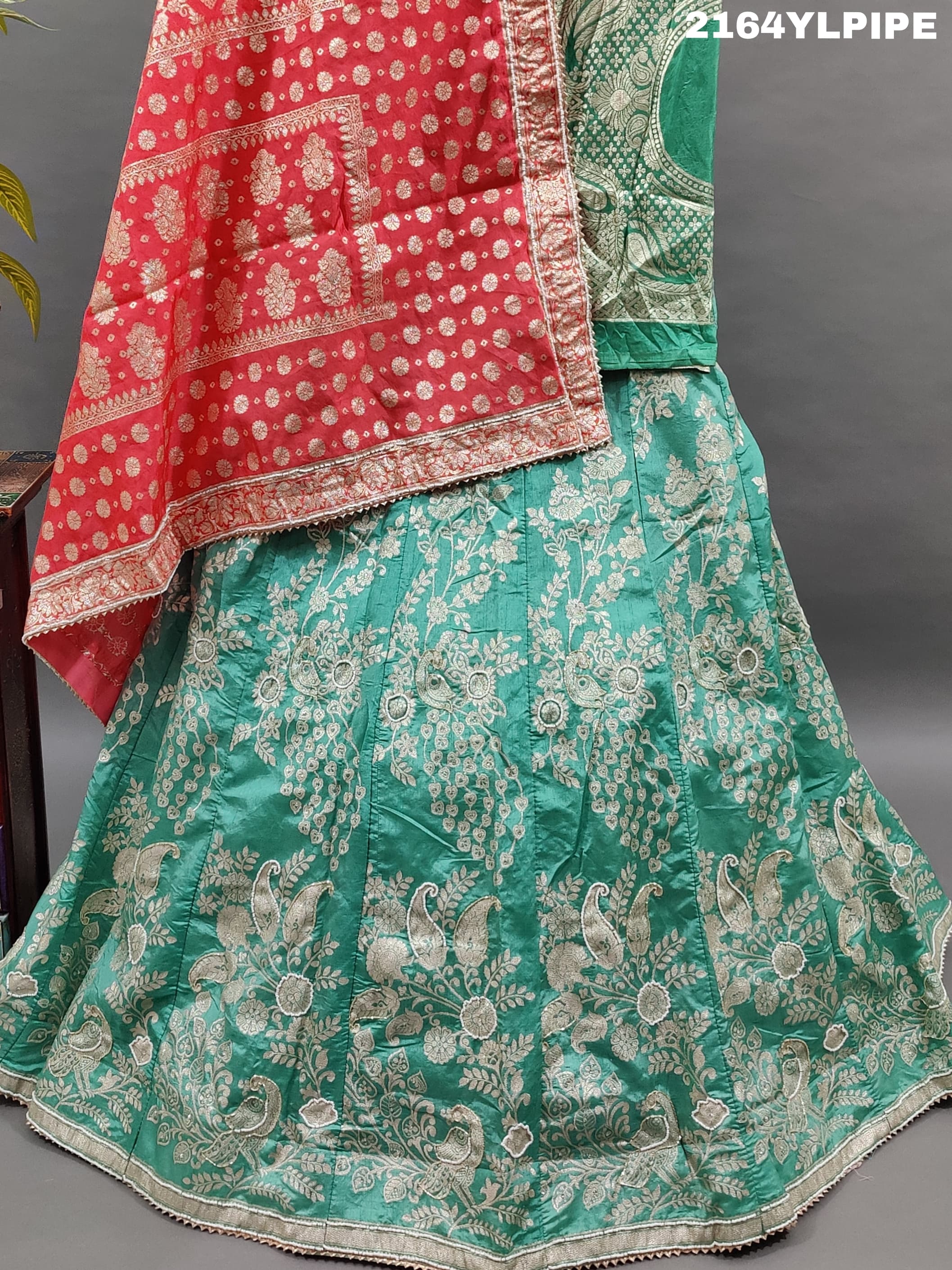 KcPc Lounch A Upada silk Banarasi White Beads Work Lehenga RTK