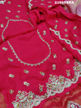 KcPc New Beautiful Banarasi silk Jecard Embroidery Work Saree PAL