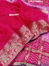 KcPc New BeautifulViscos Georgette Bandhani style SareeSATIS
