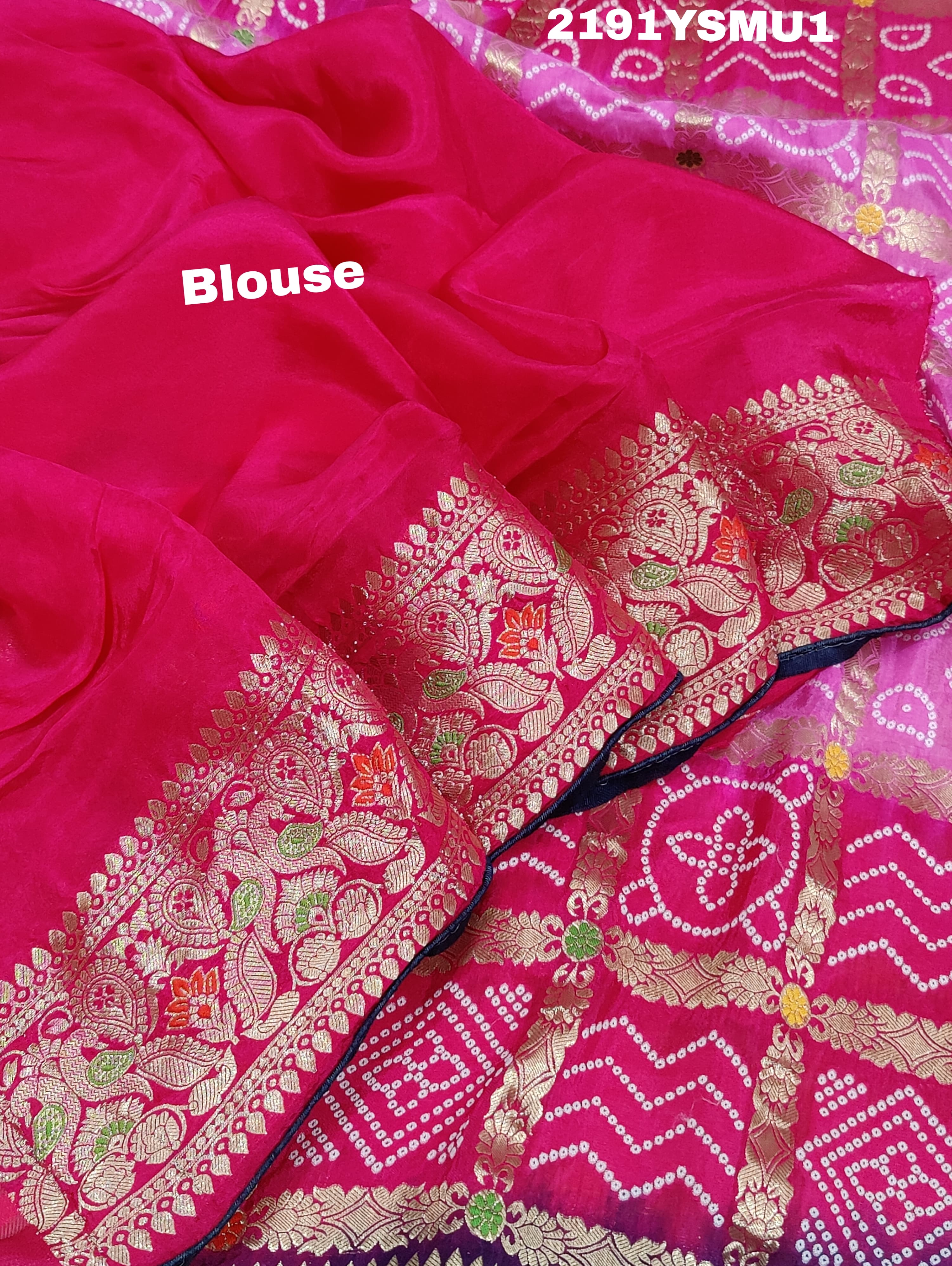 KcPc New BeautifulViscos Georgette Bandhani style SareeSATIS