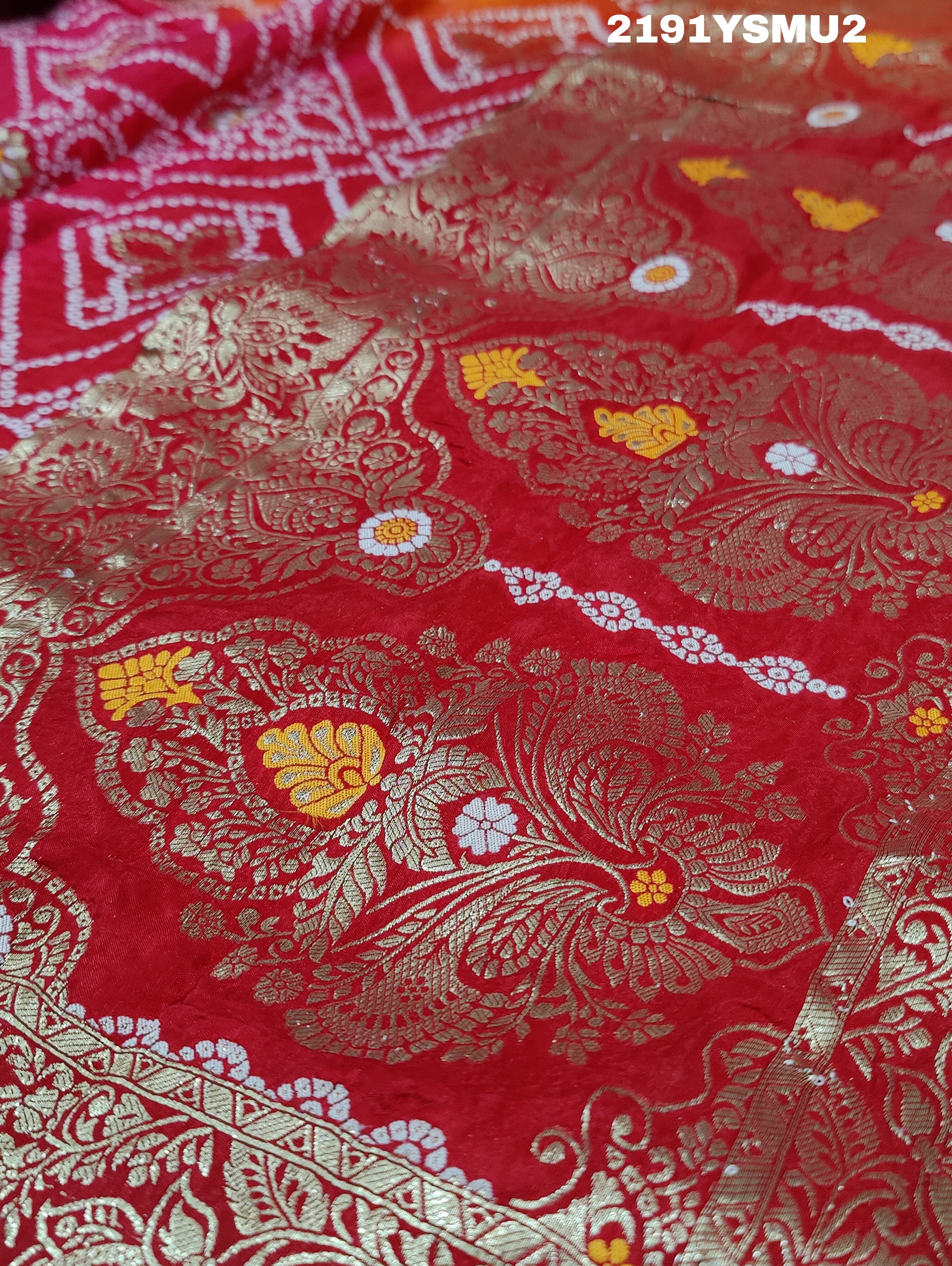 KcPc New Viscos Georgette Bandhani style Saree SATIS