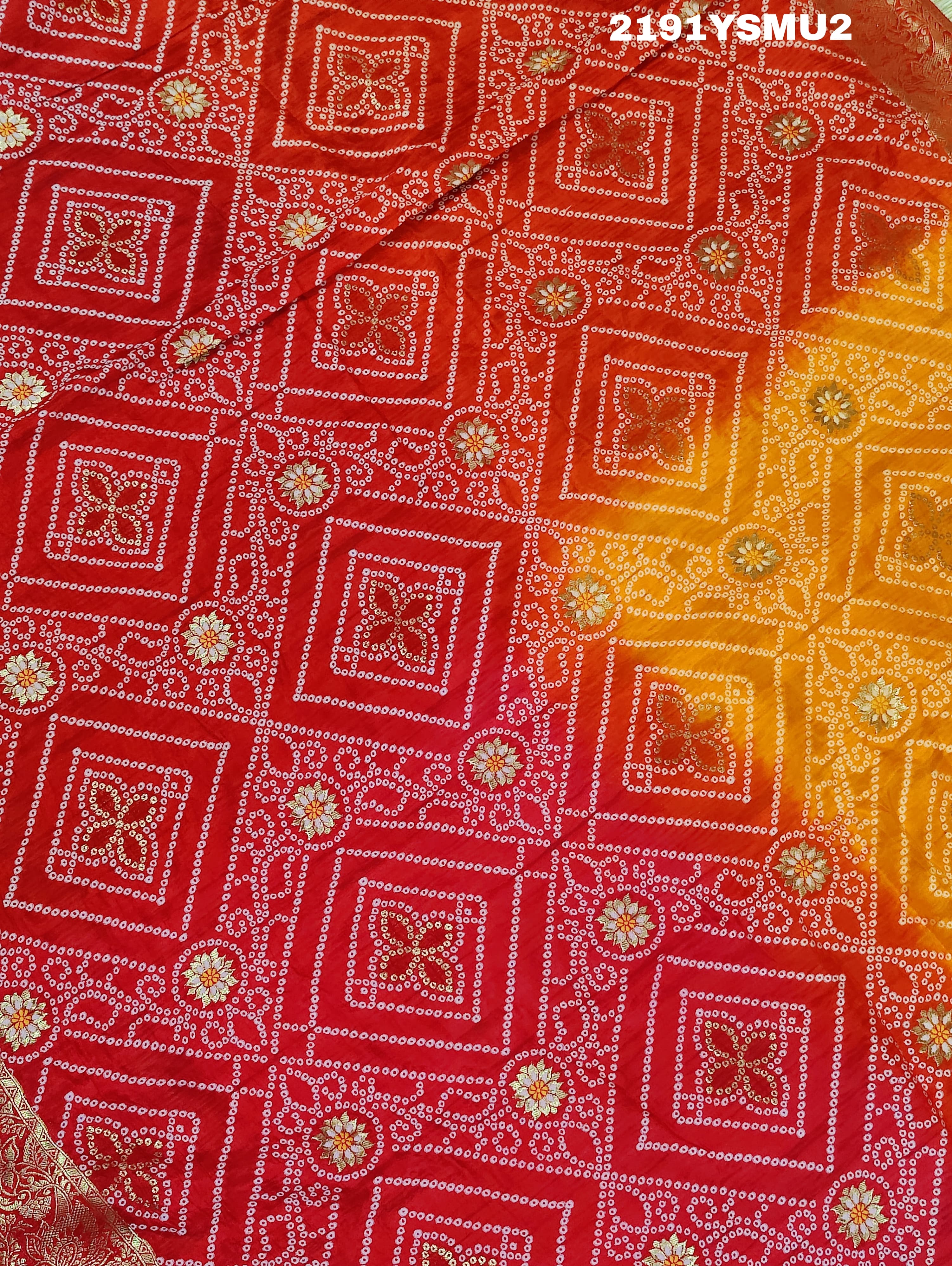 KcPc New Viscos Georgette Bandhani style Saree SATIS