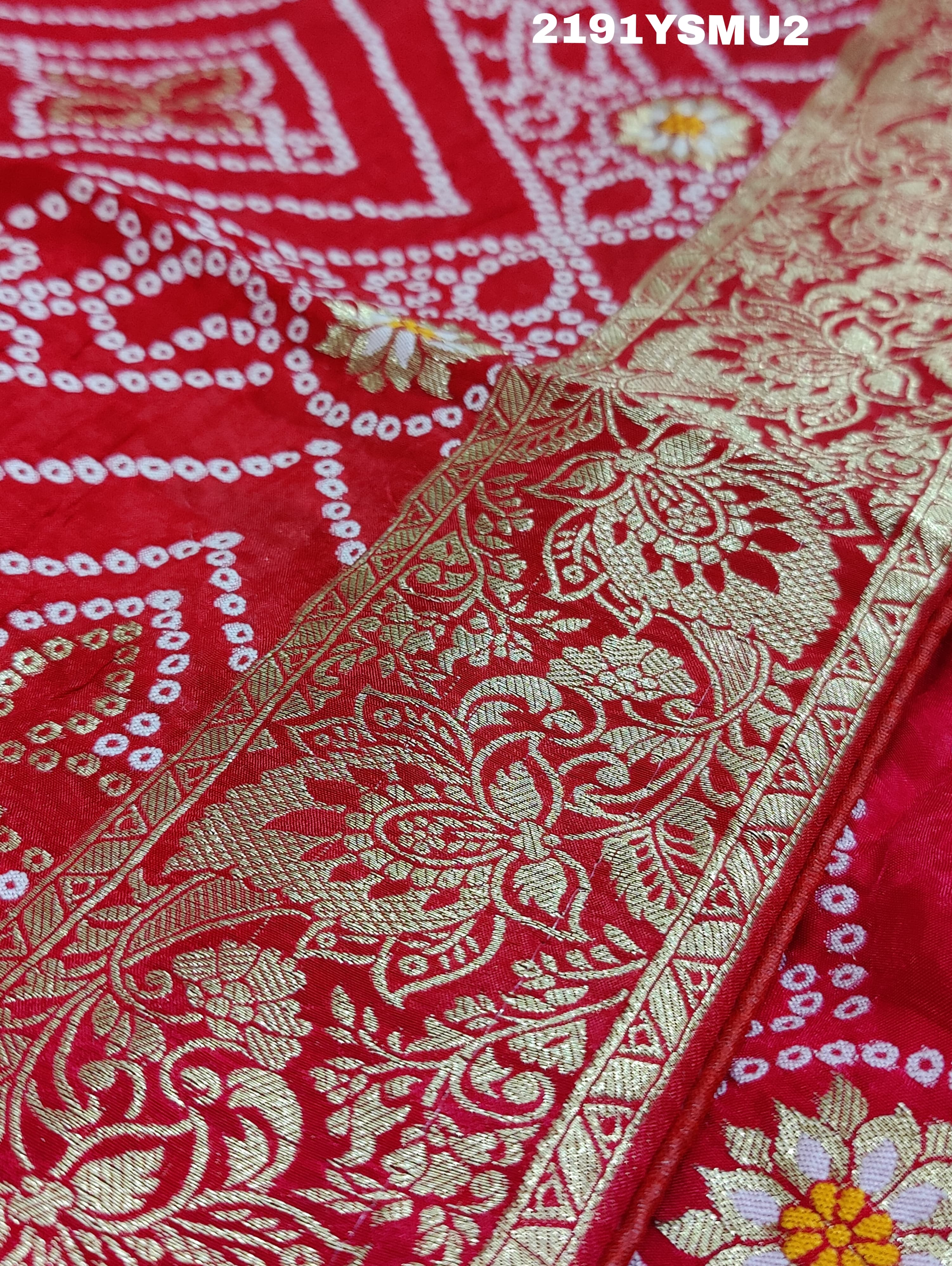 KcPc New Viscos Georgette Bandhani style Saree SATIS