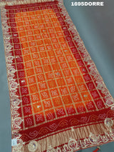 KcPc New Designer Pure Gaji Silk Banarasi Bandhej Ghatchola Gotapatti Work DupattaAMT