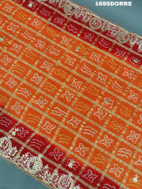 KcPc New Designer Pure Gaji Silk Banarasi Bandhej Ghatchola Gotapatti Work DupattaAMT