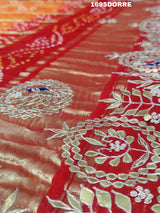 KcPc New Designer Pure Gaji Silk Banarasi Bandhej Ghatchola Gotapatti Work DupattaAMT