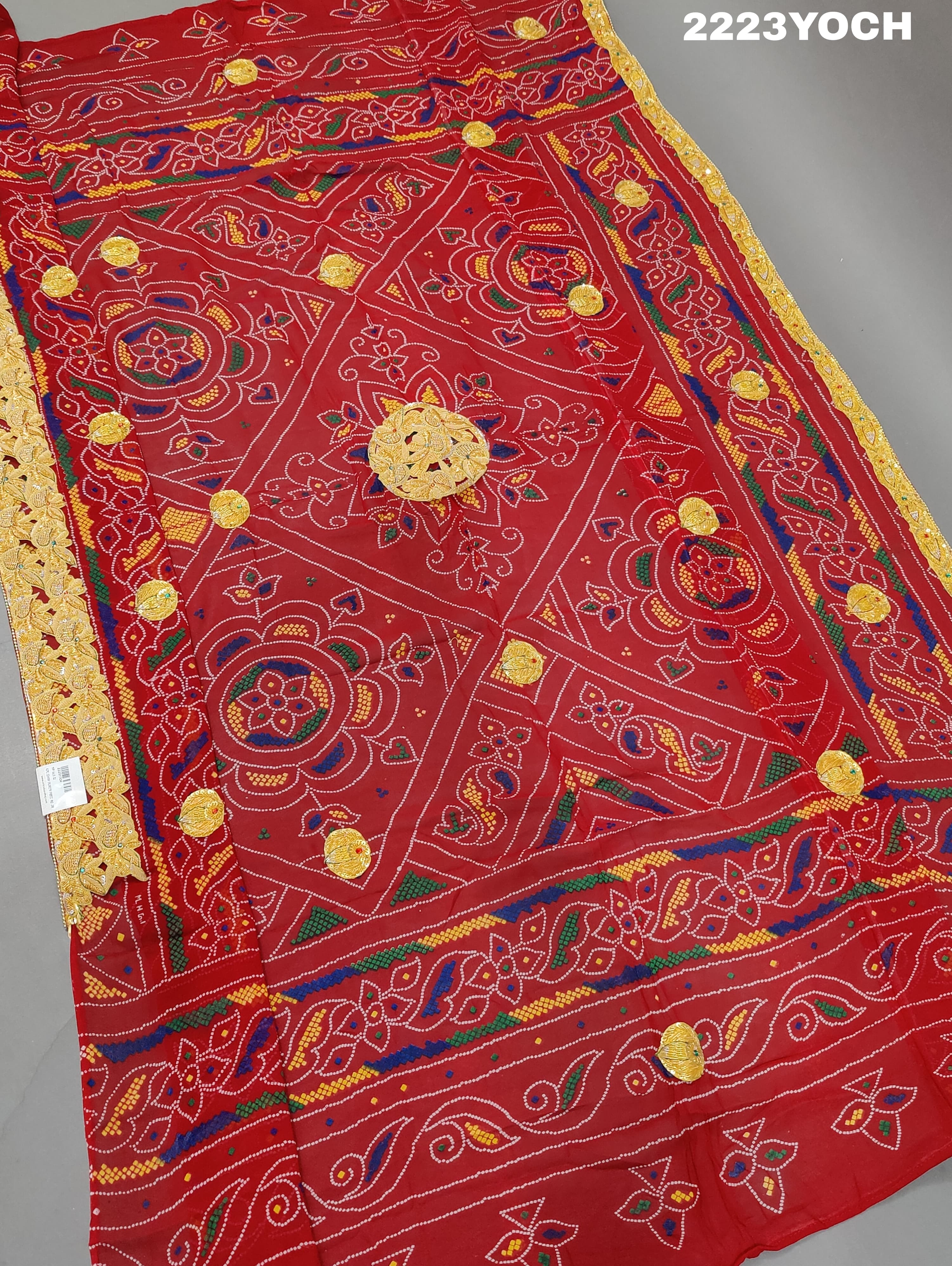 KcPc New Belbutti Pure Georgette Marwadi Odhna Chunri KcPc