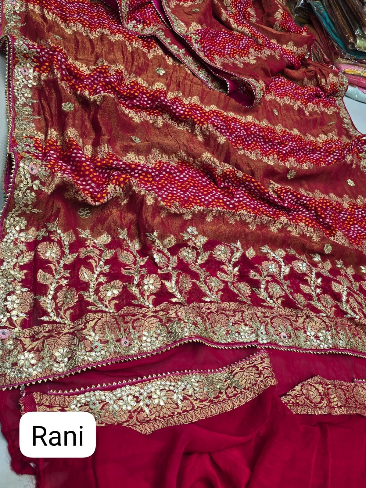 Khaddi Georgette Traditional With Gotapatti Work Saree