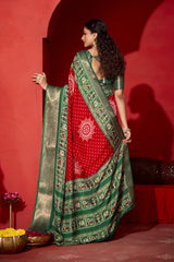 KcPc New Pashmina Silk Bandhani Potol Print Saree STR