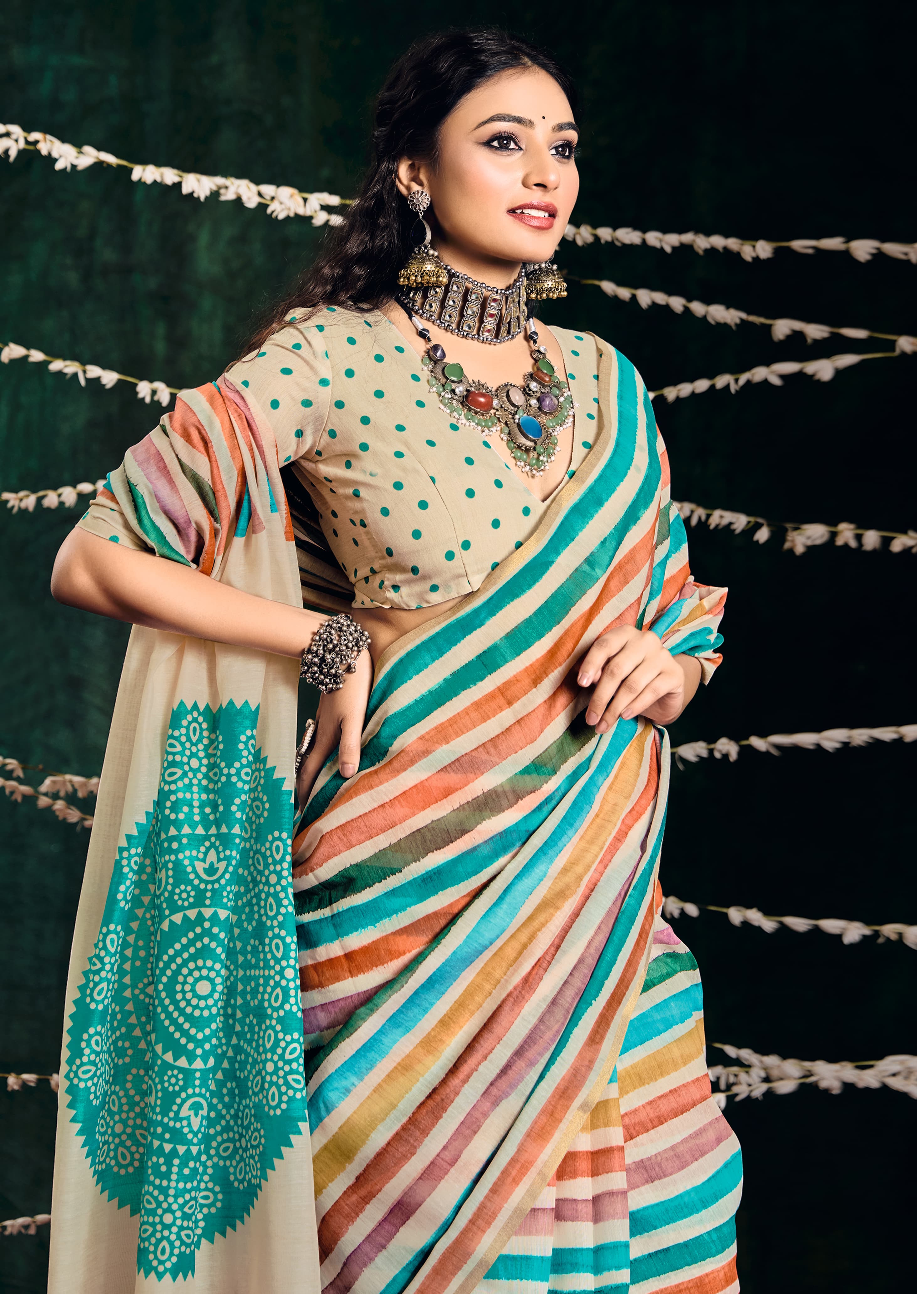 Cotton Silk Printed Bollywood Style Saree