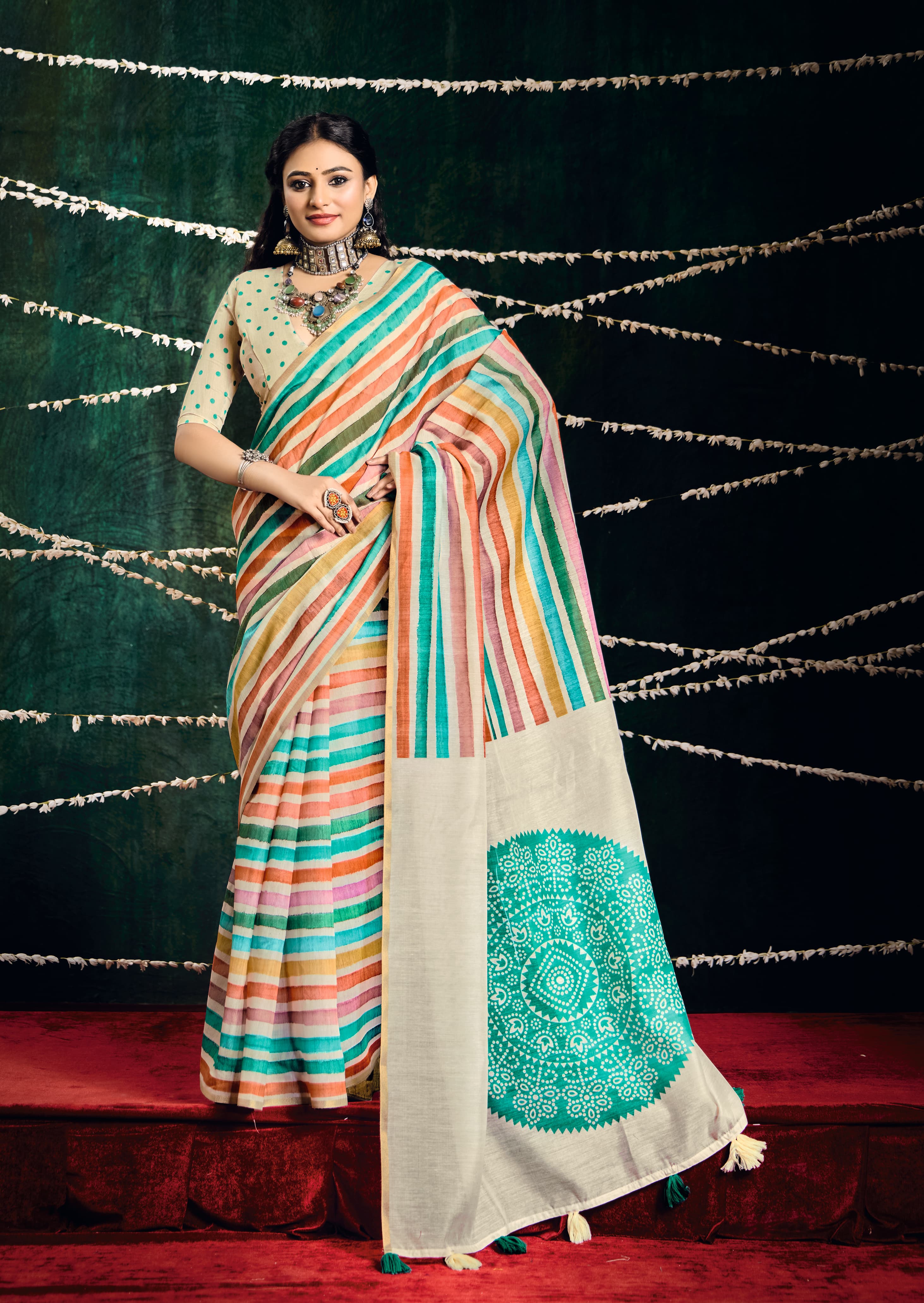 Cotton Silk Printed Bollywood Style Saree