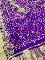 By New Latest Pure Gaji Silk Bandhani Ghatchola Gotapatti Saree
