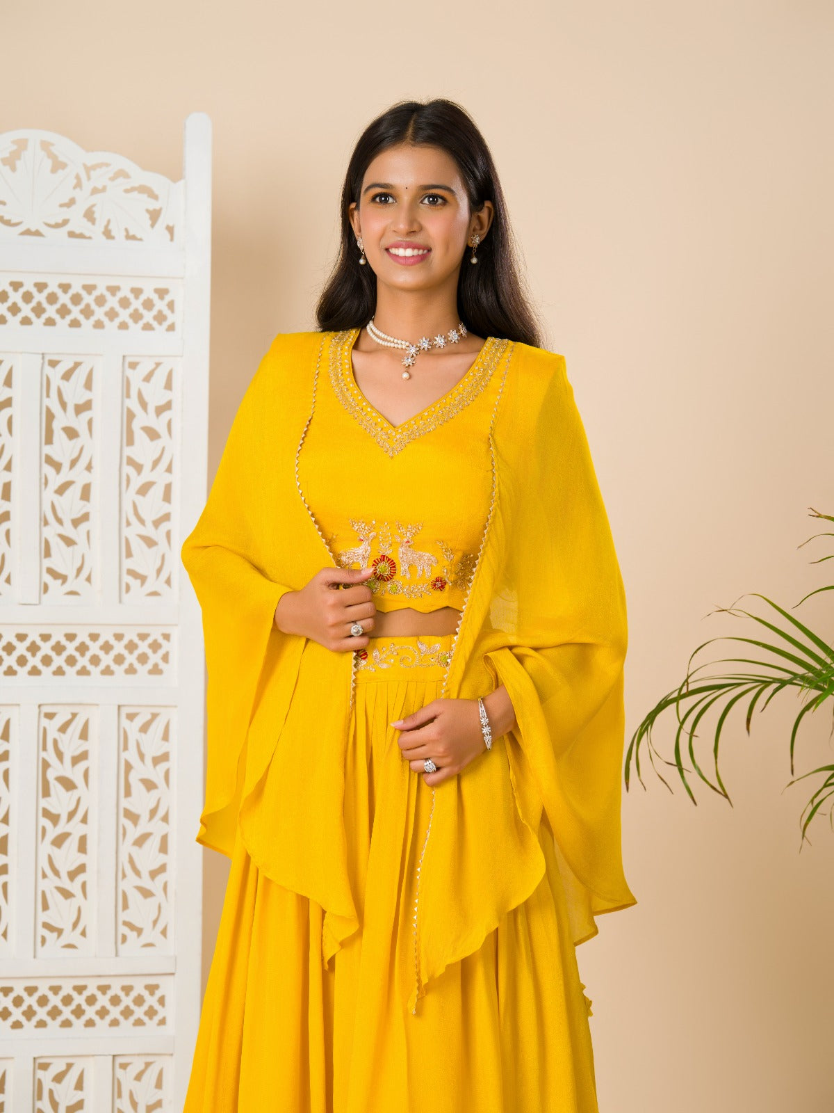 KcPc Latest Georgette Fabric Cutdana kashida work indo western Dress MUL